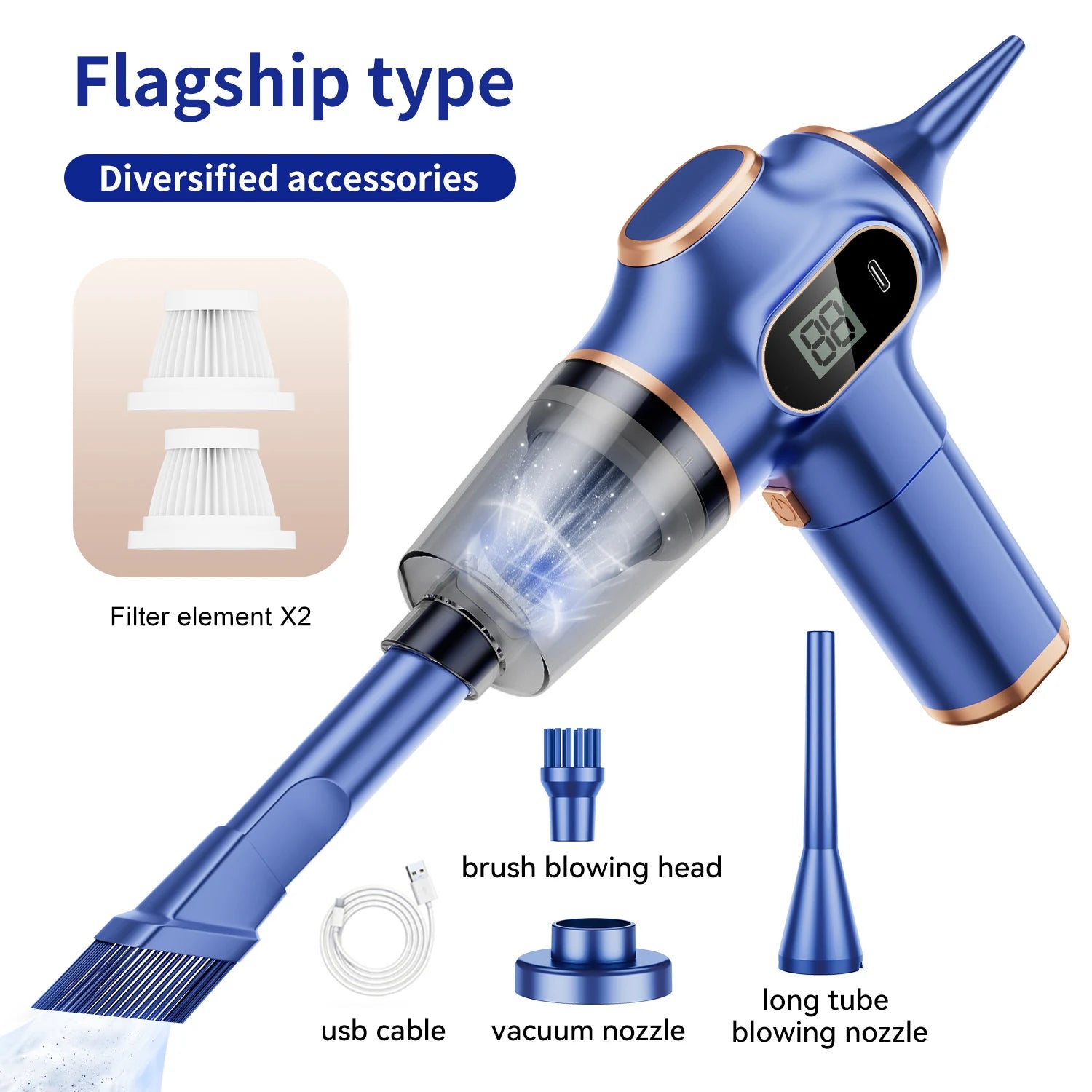 Aspirateur Voiture Puissant Sans Fil – Compact, Rechargeable et Ultra Efficace