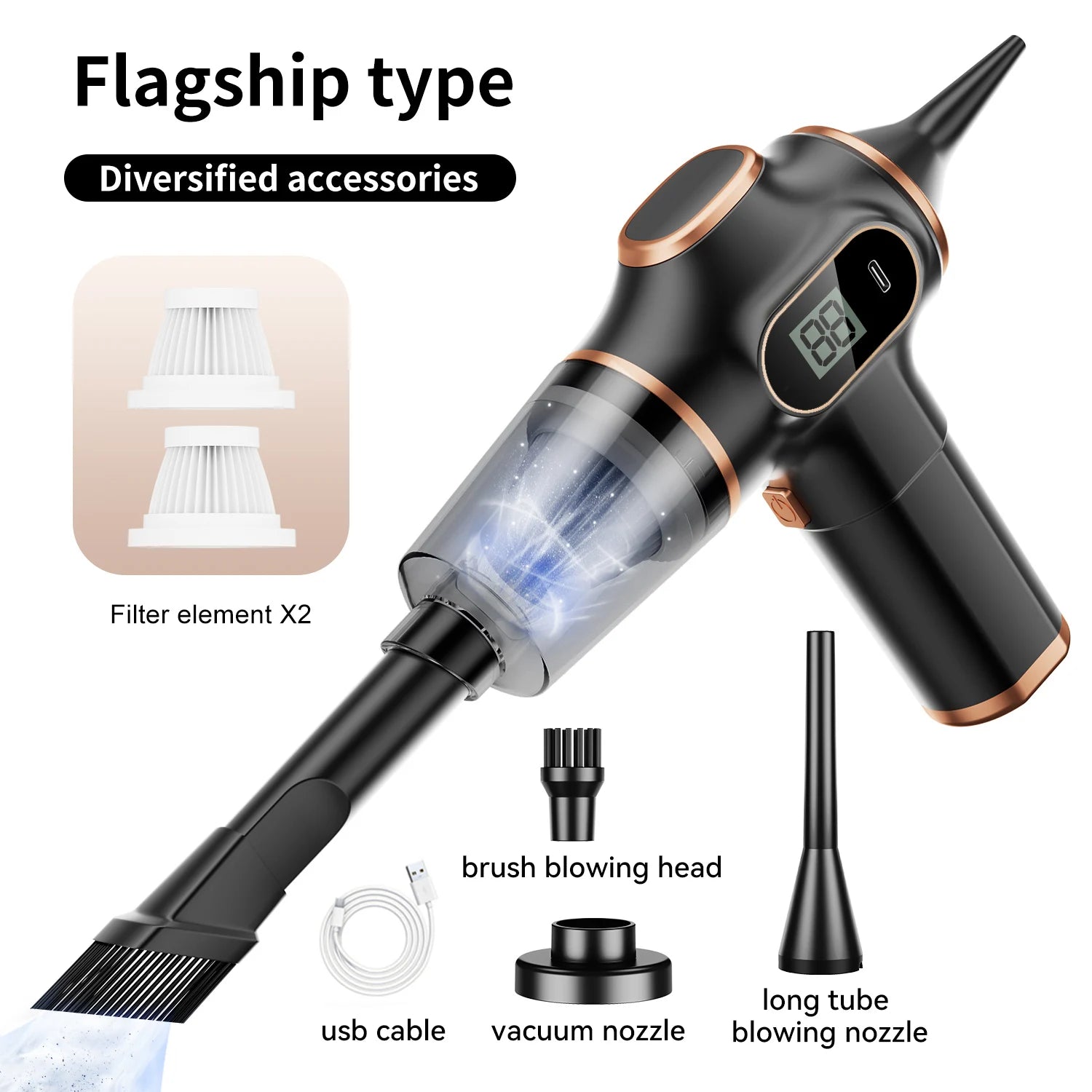 Aspirateur Voiture Puissant Sans Fil – Compact, Rechargeable et Ultra Efficace